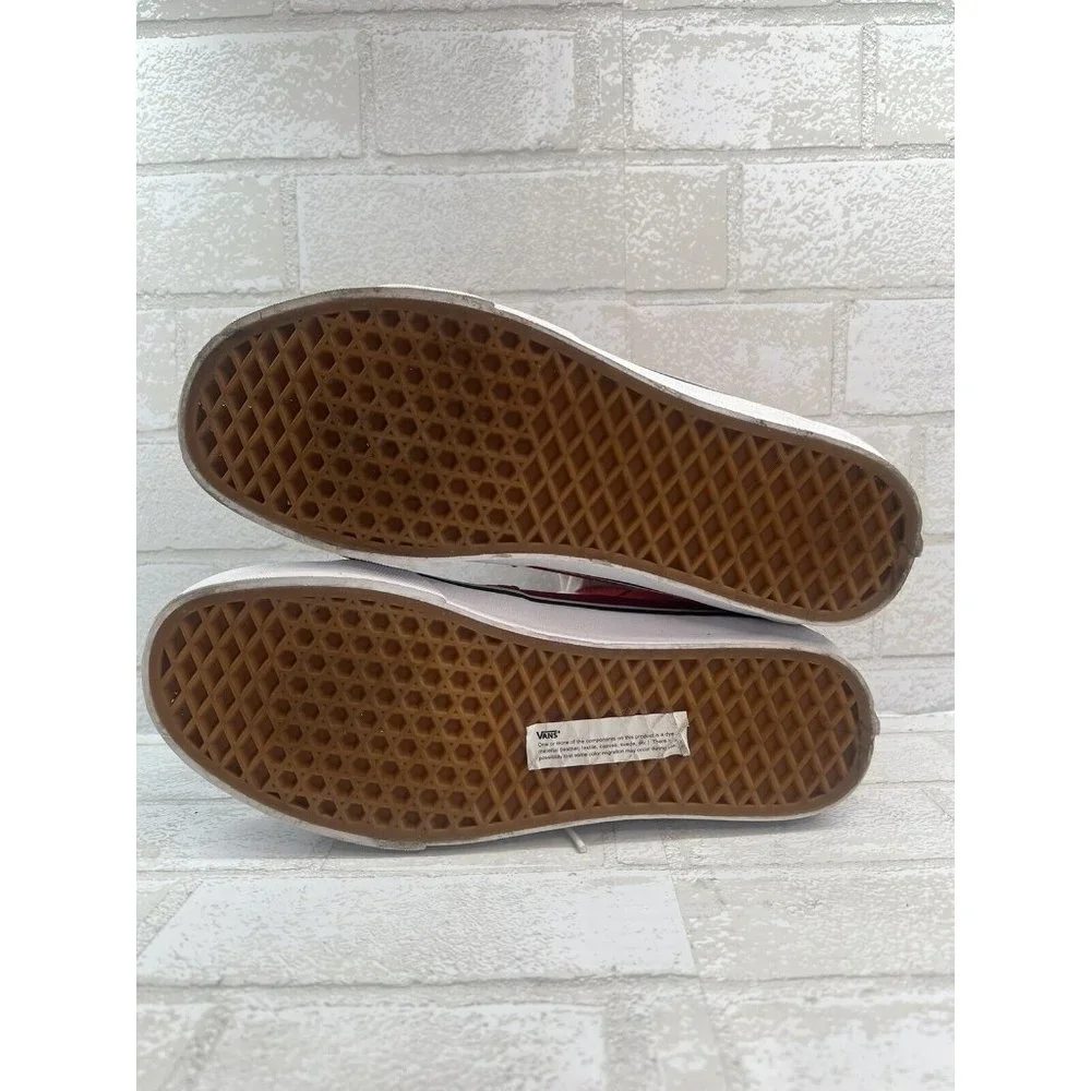 VANS SK8-HI Top Suede Skate Athletic Shoes Racing Red / True White Men's Size 9. - Picture 7 of 9